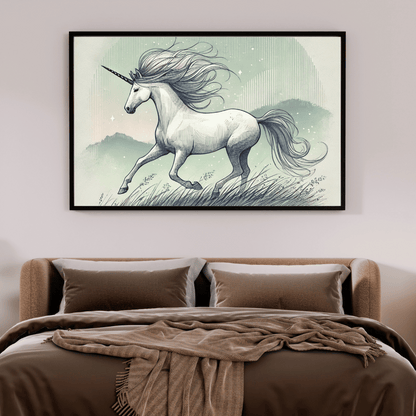 The Wind Rider Unicorn Wall Art Print Print Material