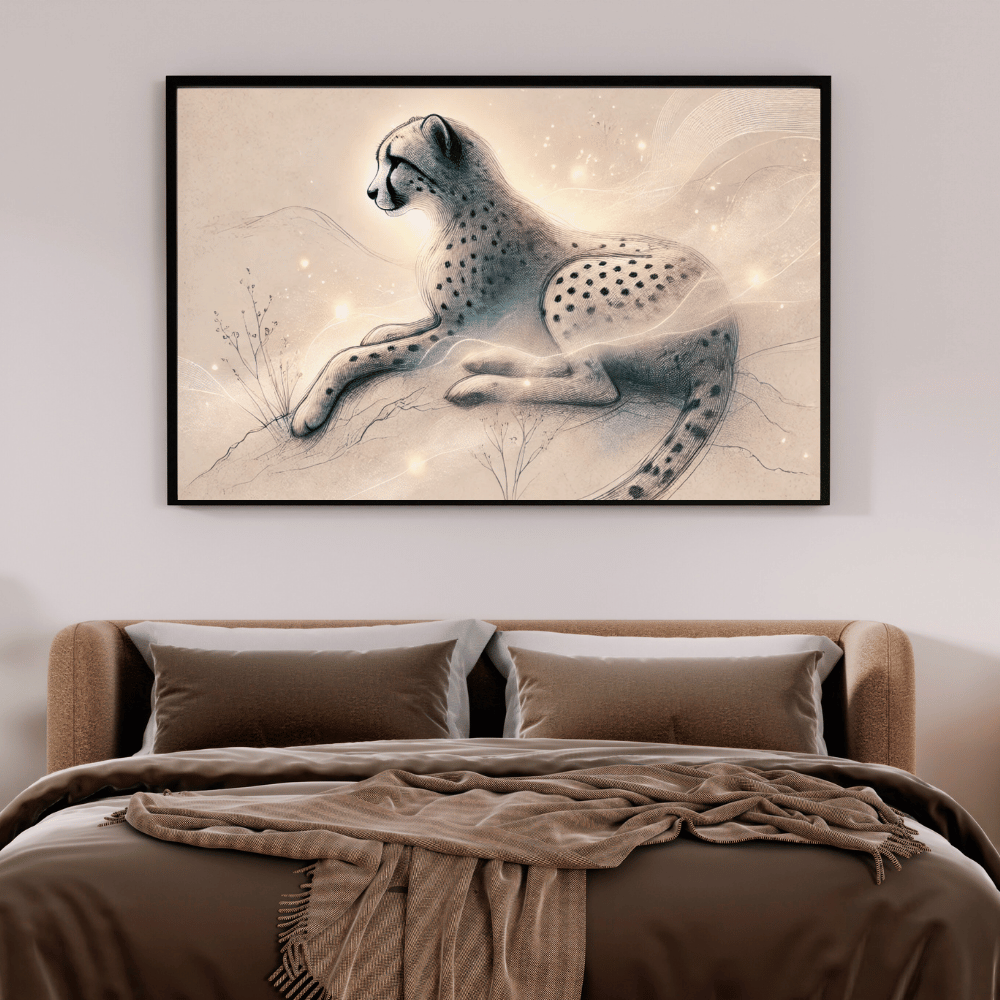 The Serene Cheetah Wall Art Print Print Material