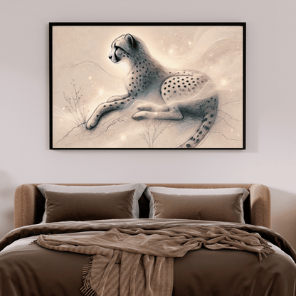 The Serene Cheetah Wall Art Print Print Material
