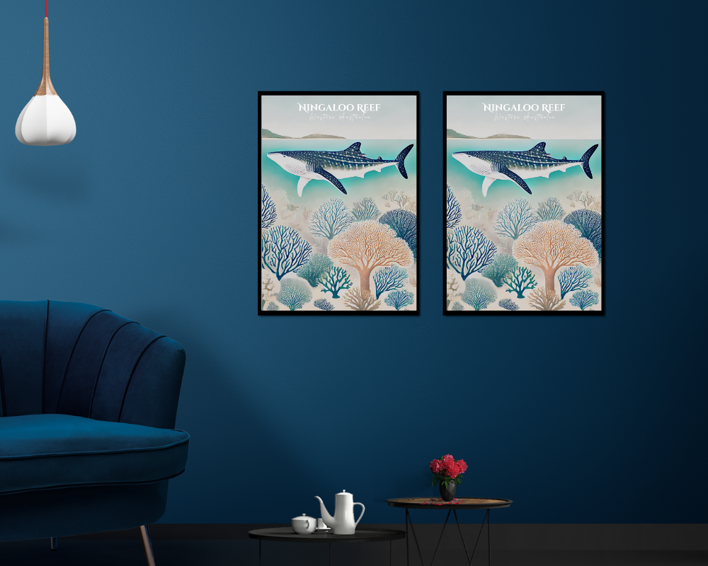 Western Australia - Esperance & Ningaloo Reef Animal Poster & Canvas Wall Art Set of 2 Print Material