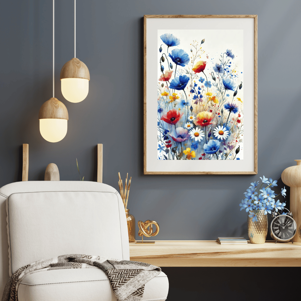Burst of Blooms – Vibrant Watercolor Floral Wall Art