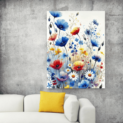 Burst of Blooms – Vibrant Watercolor Floral Wall Art