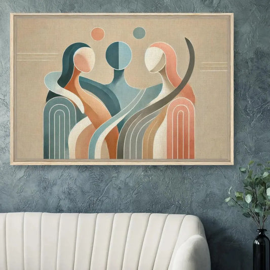 Harmony in Togetherness Friendship Framed Canvas Line Wall Art | Poster Prints, Framed & Canvas Wall Arts | Minimalist Arts  
