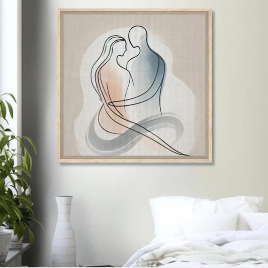 Soulful Connection Couple Line Wall Art | Poster Prints, Framed & Canvas Wall Arts | Minimalist Arts  