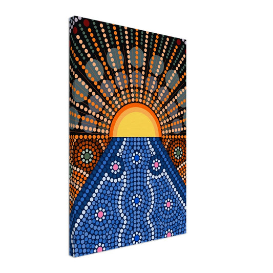 Sunset Dreaming – Aboriginal Wall Art | Stretched & Framed Print Material