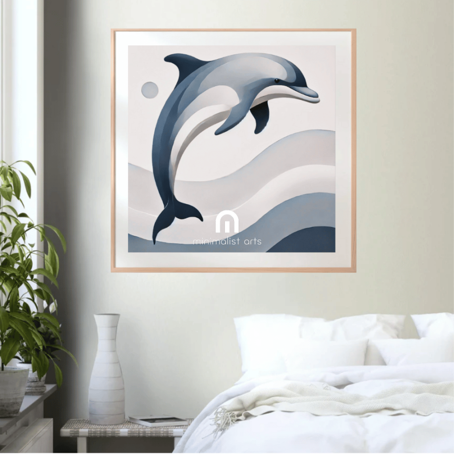 Azure Dolphin Wall Art Print Print Material