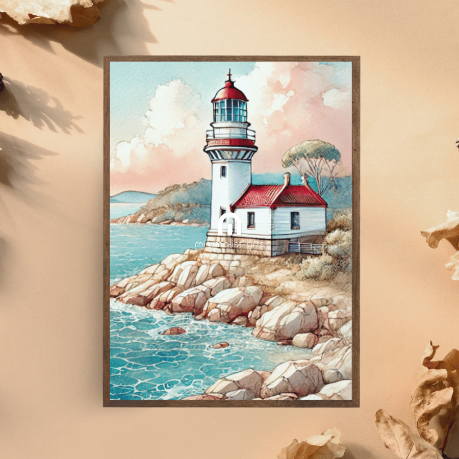 Beacon of the Coast - Lighthouse – Summer Canvas Wall Art Print Decor Print Material