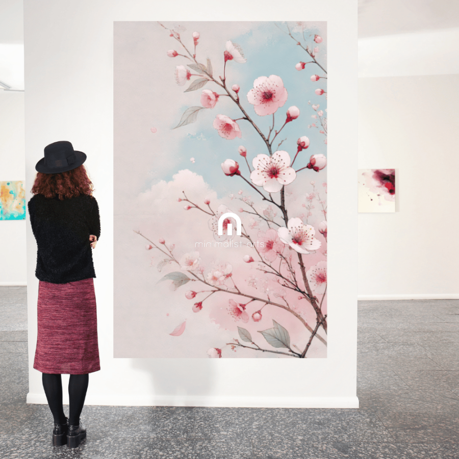 Blooming Spring – Spring Cherry Blossoms Floral Botanical Canvas Wall Art Print Decor Print Material