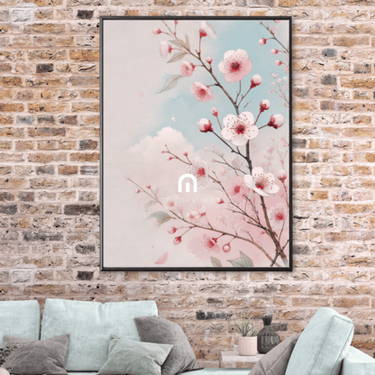Blooming Spring – Spring Cherry Blossoms Floral Botanical Canvas Wall Art Print Decor Print Material
