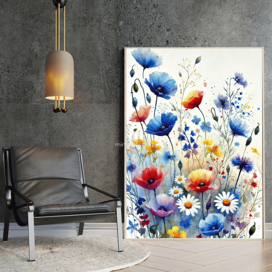 Burst of Blooms – Vibrant Watercolor Floral Wall Art