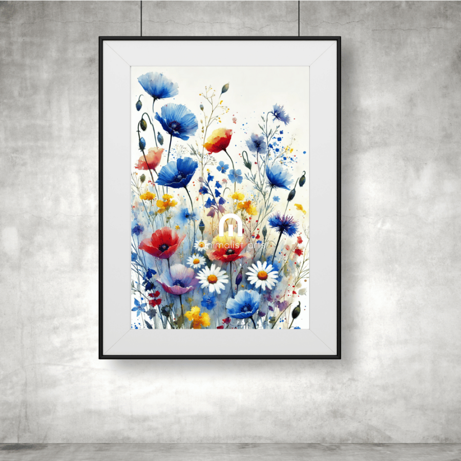 Burst of Blooms – Vibrant Watercolor Floral Wall Art