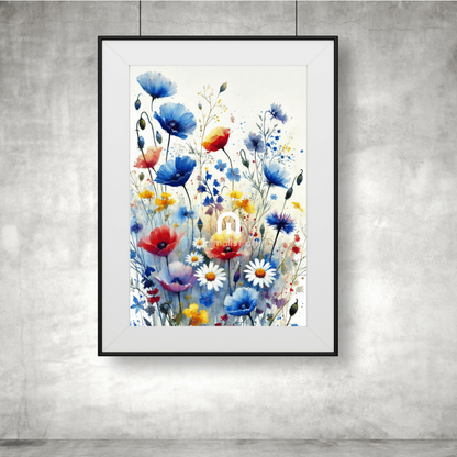 Burst of Blooms – Vibrant Watercolor Floral Wall Art