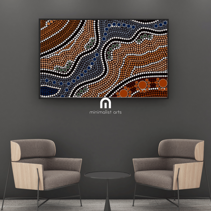 Dreaming Pathways - Aboriginal Canvas Wall Art Print Material