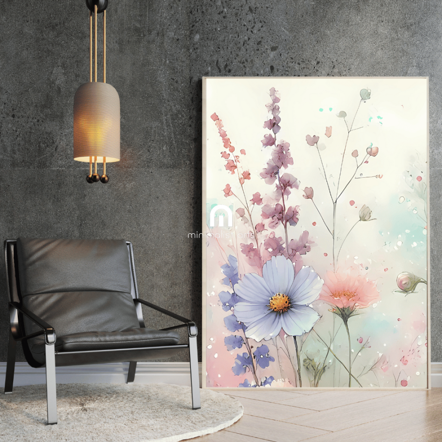 Dreamy Blossom – Soft Watercolor Floral Wall Art Print Material