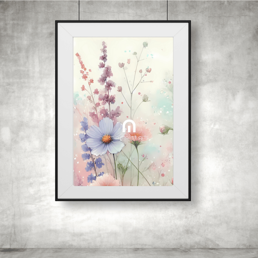 Dreamy Blossom – Soft Watercolor Floral Wall Art Print Material