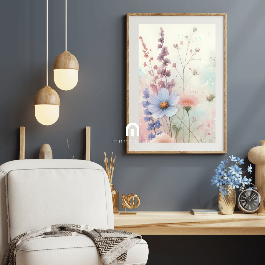 Dreamy Blossom – Soft Watercolor Floral Wall Art Print Material