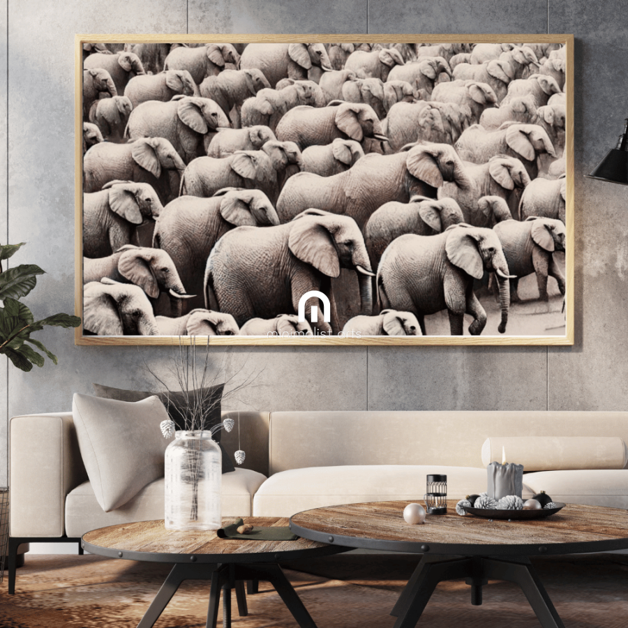 Elephant Migration Wall Art Print Print Material