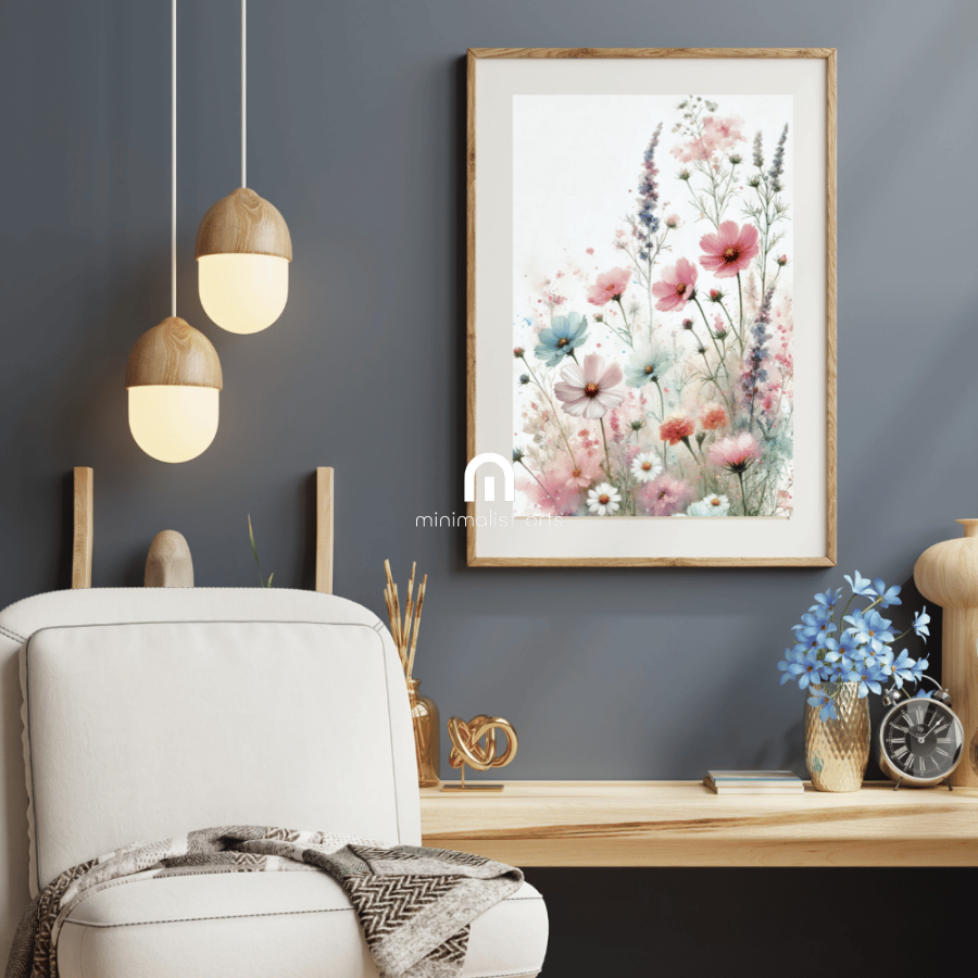 Ethereal Blooms – Watercolor Floral Wall Art Print Material