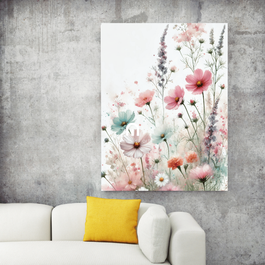 Ethereal Blooms – Watercolor Floral Wall Art Print Material