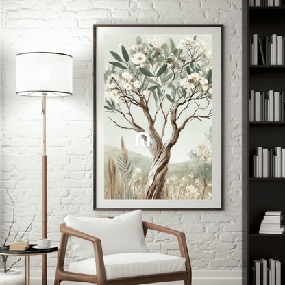 Eucalyptus Blossom – Minimalist Australian Botanical Canvas Wall Art Print Decor Print Material