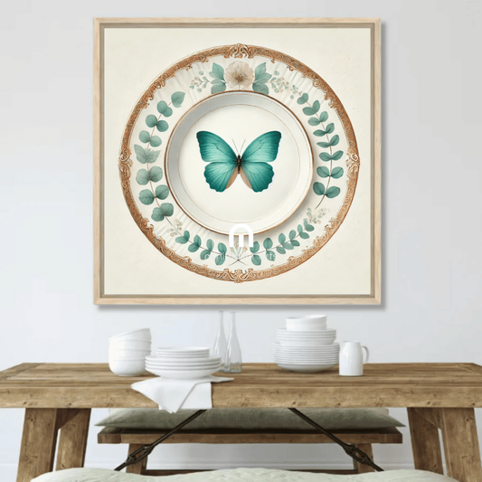 Eucalyptus Wings & Gilded Butterfly Wall Art | Kitchen Wall Art | Dining Room Wall Art | Vintage Wall Art | Elegant