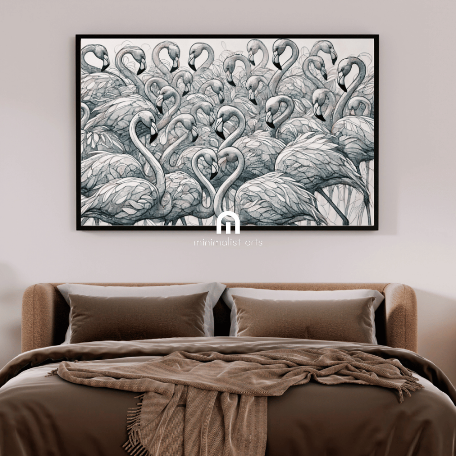 Flamingo Flock Wall Art Print Print Material