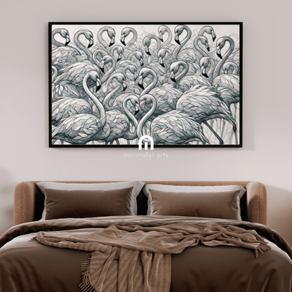 Flamingo Flock Wall Art Print Print Material