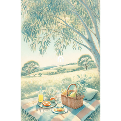 Golden Afternoon - Picnic – Summer Canvas Wall Art Print Decor Print Material
