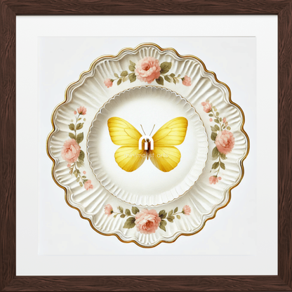 Golden Bloom and Blush Butterfly Wall Art | Kitchen Wall Art | Dining Room Wall Art | Vintage Wall Art | Elegant