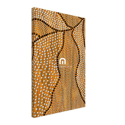 Golden Earth Right – Aboriginal Canvas Wall Art | Stretched & Framed Print Material