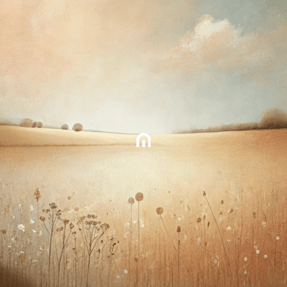 Golden Serenity - Scandinavian Nature Wall Art Print Print Material