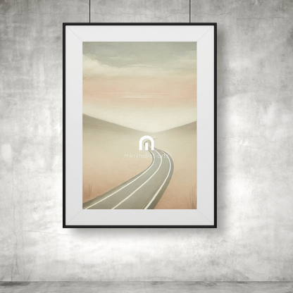 Horizon Drift Road - Scandinavian Wall Art Print Print Material