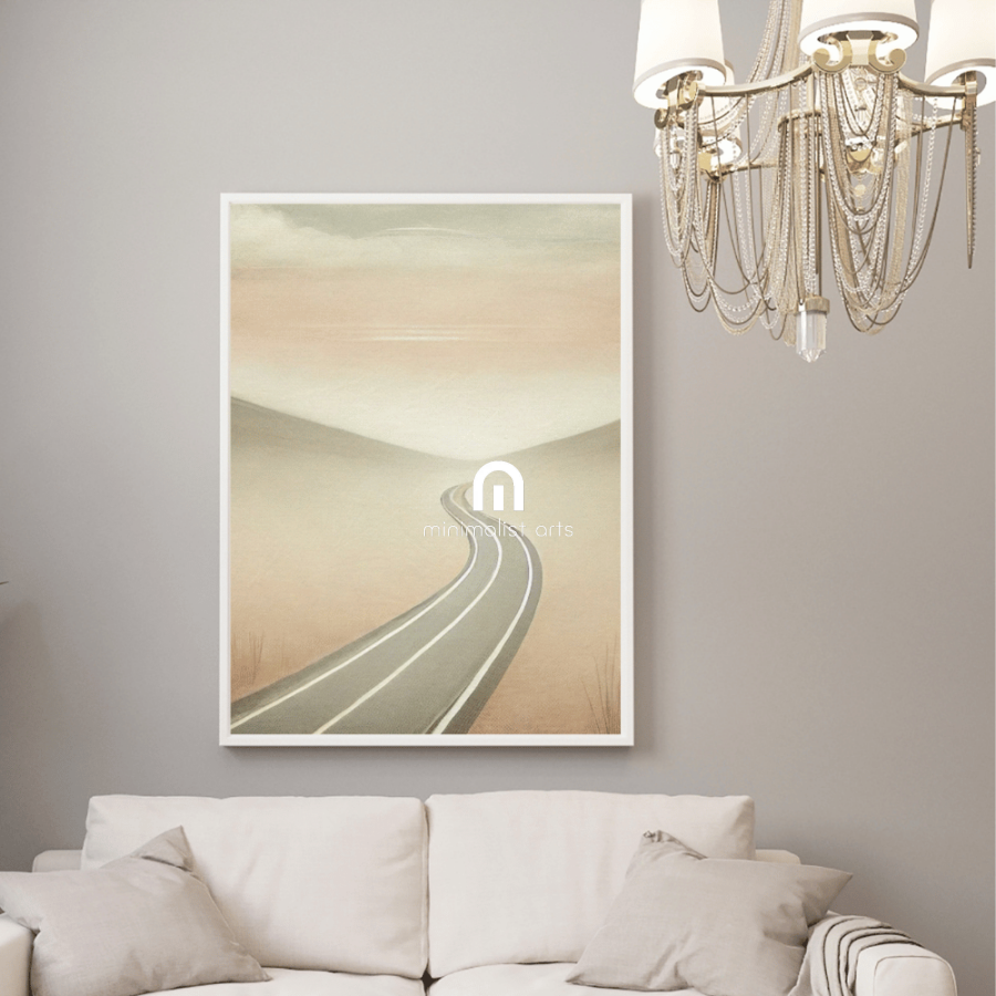 Horizon Drift Road - Scandinavian Wall Art Print Print Material