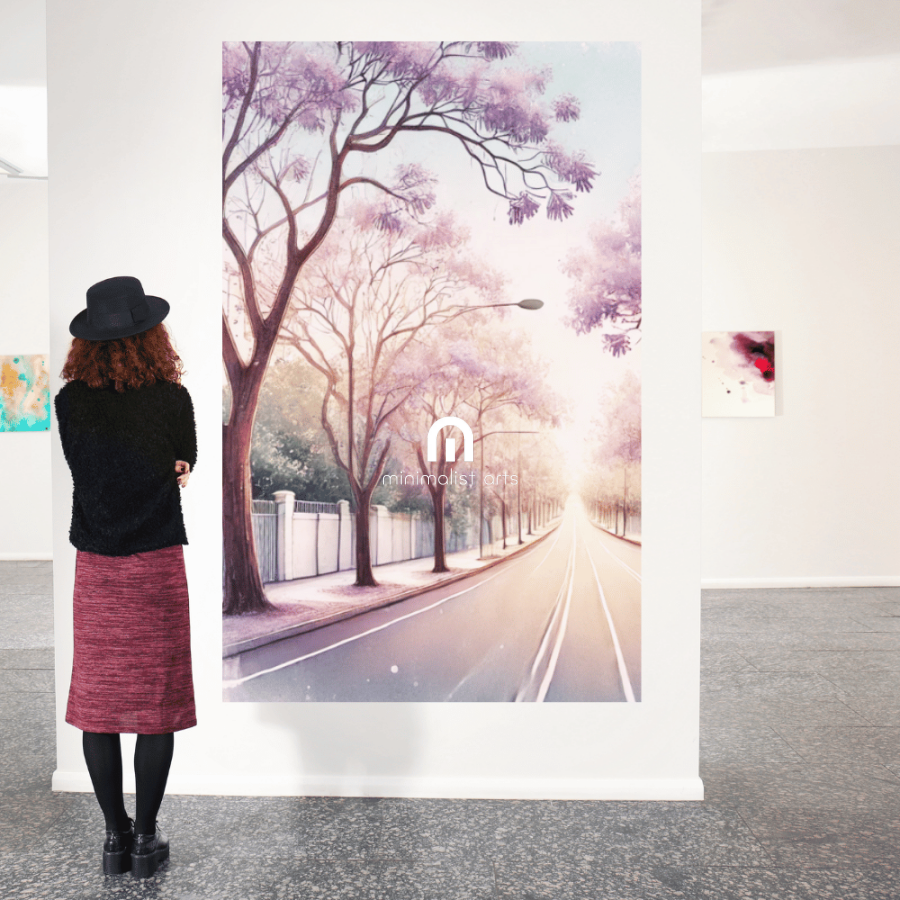 Jacaranda Dreamscape – Spring Trees Botanical Canvas Wall Art Print Decor Print Material