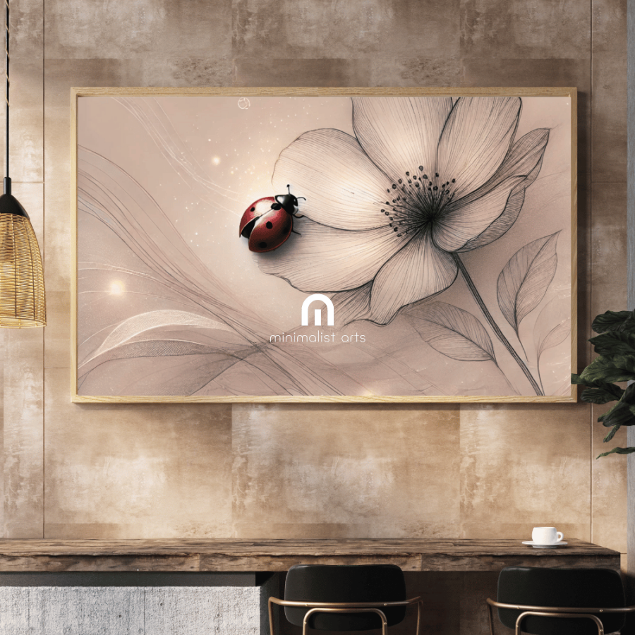 Ladybug and Blossom Wall Art Print Print Material