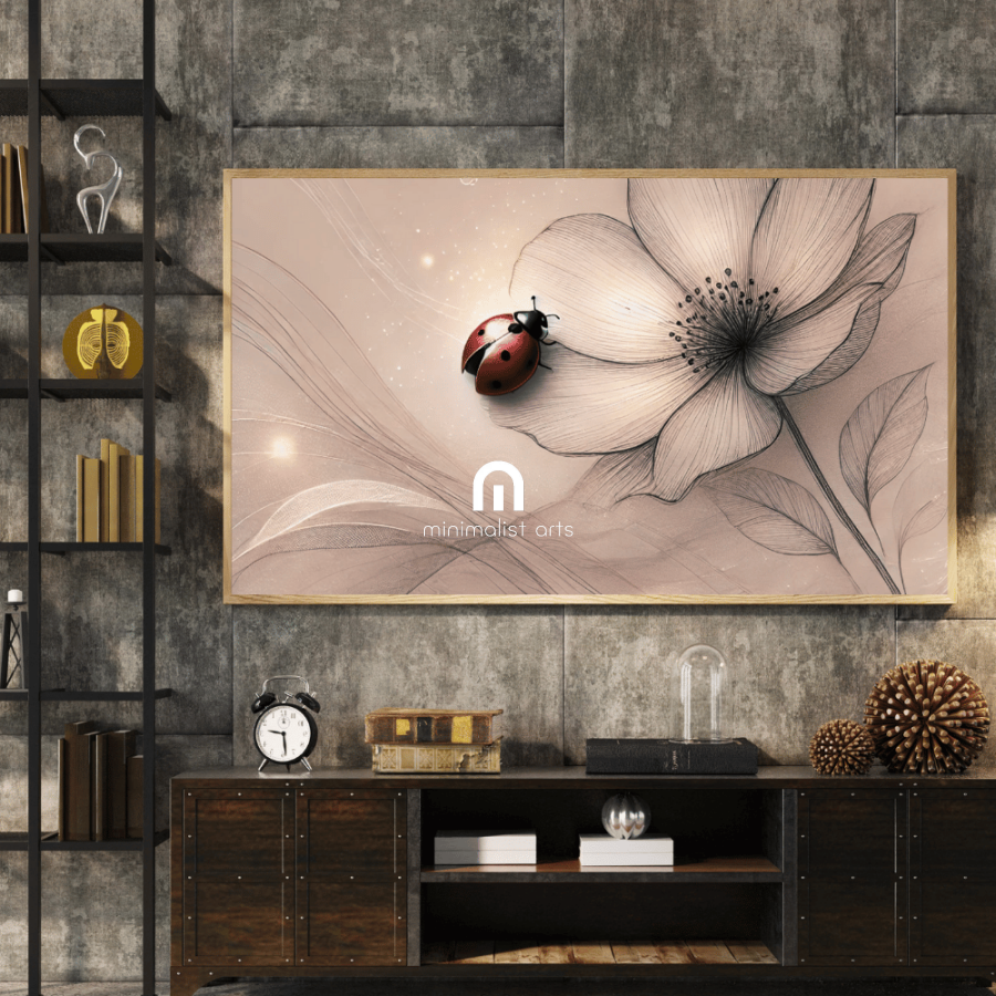 Ladybug and Blossom Wall Art Print Print Material
