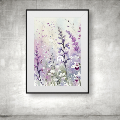 Lavender Dreams – Watercolor Floral Art Print Material