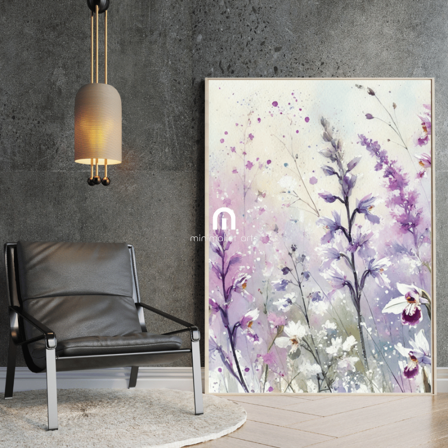Lavender Dreams – Watercolor Floral Art Print Material