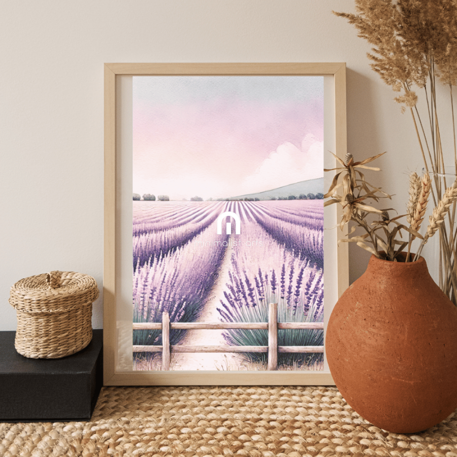 Lavender Fields Forever – Spring Floral Botanical Canvas Wall Art Print Decor Print Material