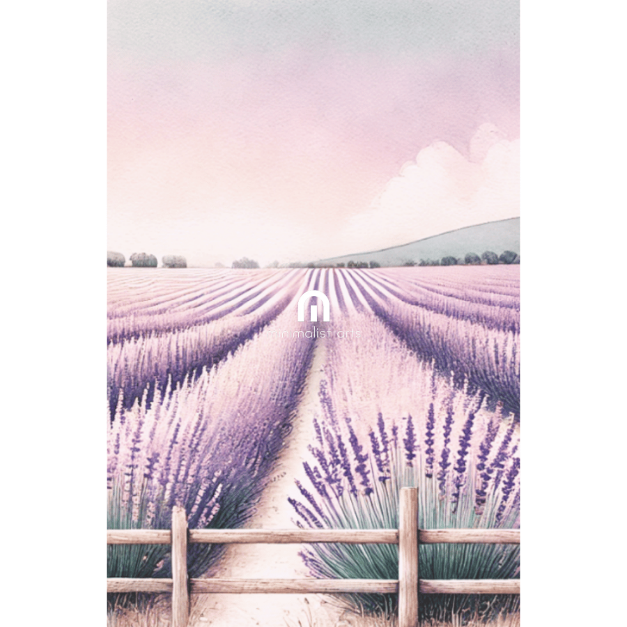 Lavender Fields Forever – Spring Floral Botanical Canvas Wall Art Print Decor Print Material
