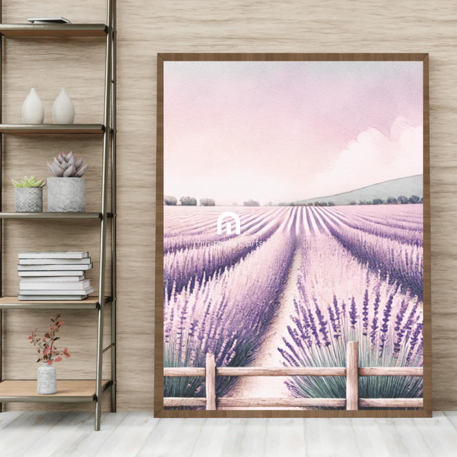 Lavender Fields Forever – Spring Floral Botanical Canvas Wall Art Print Decor Unframed Poster / 40x60 cm / 16x24″