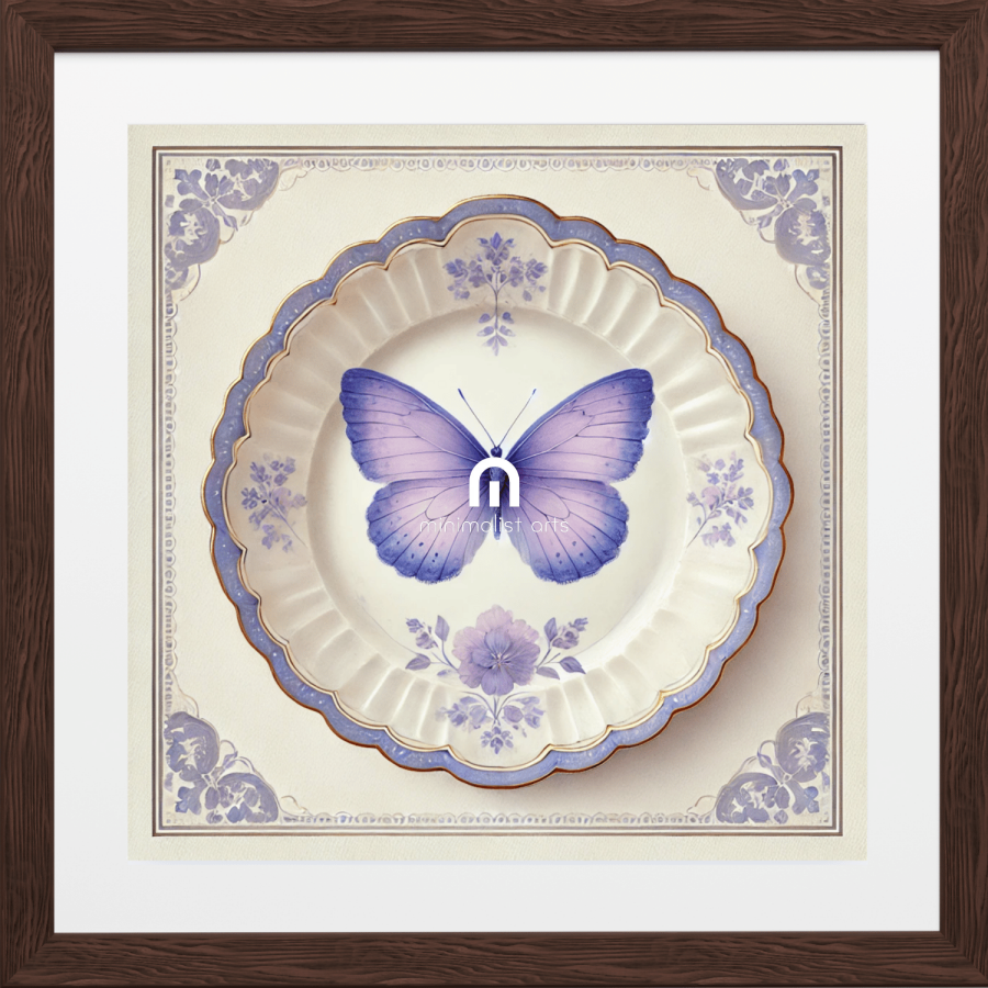 Lavender Lace and Butterfly Wall Art | Kitchen Wall Art | Dining Room Wall Art | Vintage Wall Art | Elegant