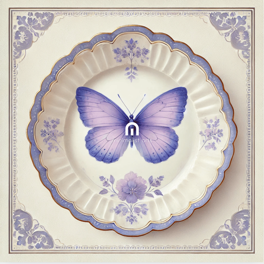 Lavender Lace and Butterfly Wall Art | Kitchen Wall Art | Dining Room Wall Art | Vintage Wall Art | Elegant