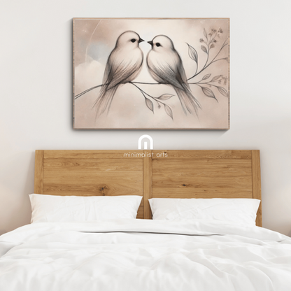 Love in the Air - Love Birds Wall Art Print Print Material