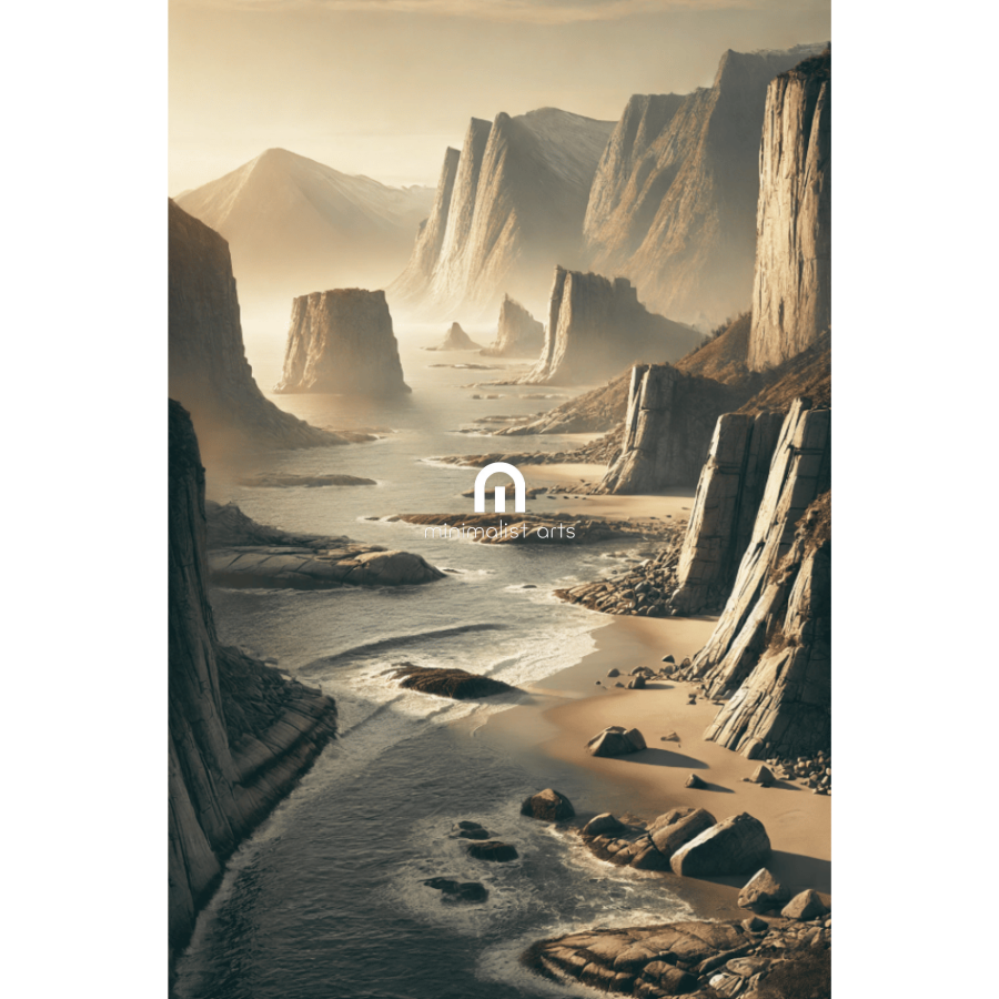 Majestic Cliffside Coast Wall Art Print Print Material