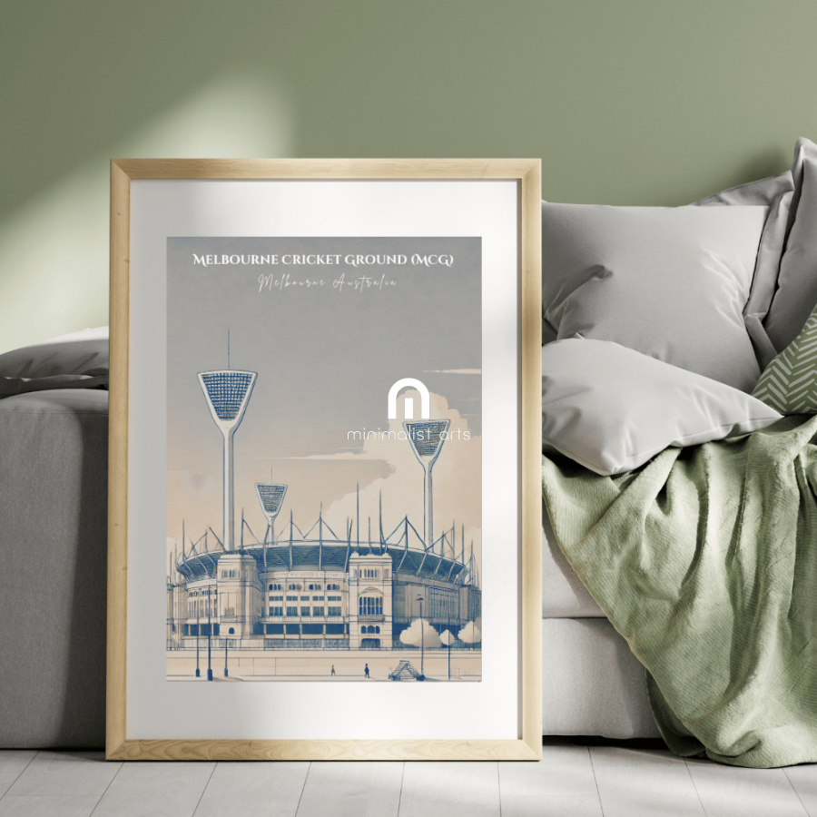 Melbourne Cricket Ground – Minimalist Watercolor Stadium Wall Art Print Decor Print Material