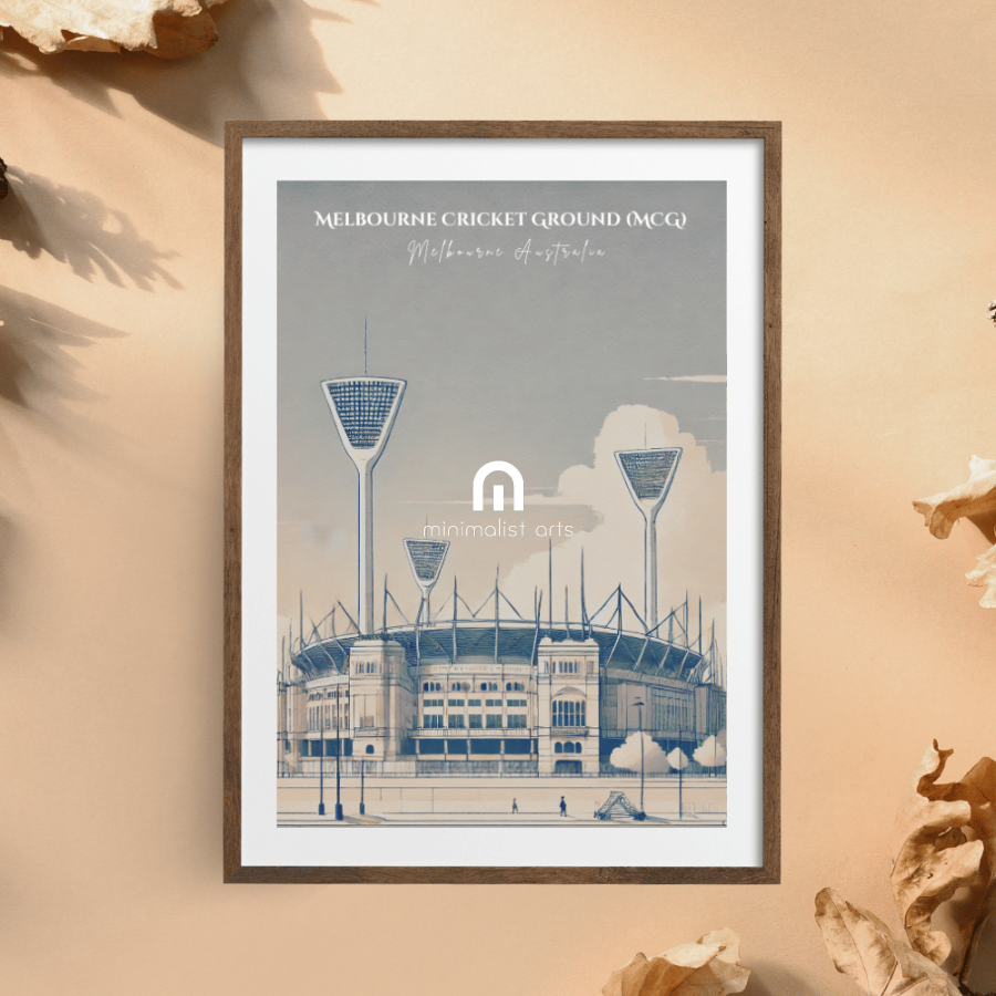 Melbourne Cricket Ground – Minimalist Watercolor Stadium Wall Art Print Decor Print Material