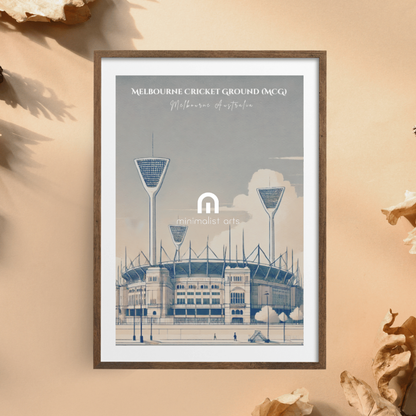 Melbourne Cricket Ground – Minimalist Watercolor Stadium Wall Art Print Decor Print Material