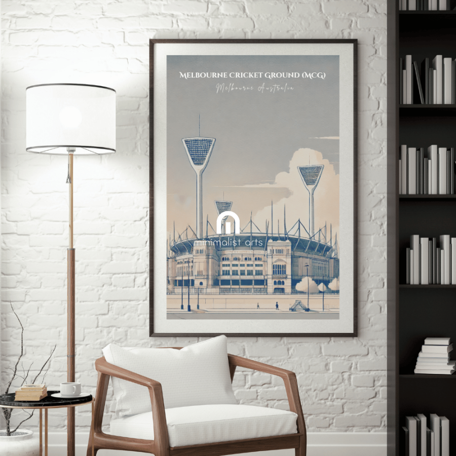 Melbourne Cricket Ground – Minimalist Watercolor Stadium Wall Art Print Decor Unframed Poster / 40x60 cm / 16x24″