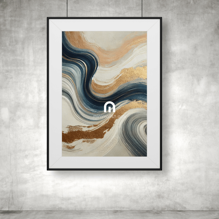 Midnight Currents 2 Luxurious Abstract Wall Art Print Print Material